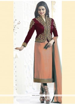 Prachi Desai Orange Churidar Designer Suit