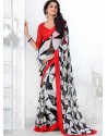 Red And Black Georgette Saree