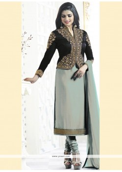 Prachi Desai Faux Georgette Embroidered Work Churidar Designer Suit