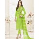 Chanderi Green Churidar Suit