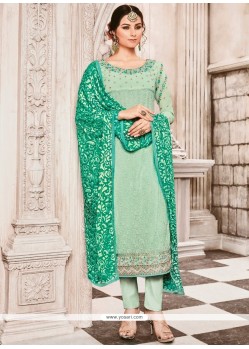 Faux Georgette Churidar Designer Suit