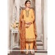 Yellow Embroidered Work Churidar Designer Suit