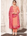 Faux Georgette Embroidered Work Churidar Designer Suit