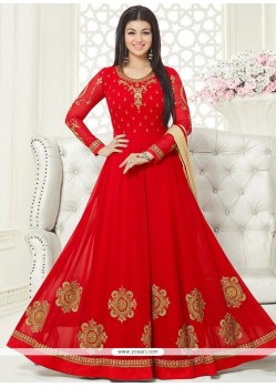 Ayesha Takia Red Faux Georgette Floor Length Anarkali Suit