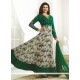 Faux Georgette Green Zari Work Anarkali Suit