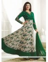 Faux Georgette Green Zari Work Anarkali Suit