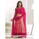 Prachi Desai Zari Work Hot Pink Anarkali Suit