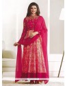 Prachi Desai Zari Work Hot Pink Anarkali Suit