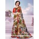 Multi Colour Faux Georgette Printed Saree