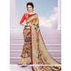 Multi Colour Print Work Faux Georgette Printed Saree