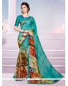 Faux Georgette Multi Colour Printed Saree