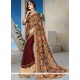 Chiffon Satin Print Work Designer Half N Half Saree