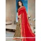 Multi Colour Print Work Faux Georgette Half N Half Saree