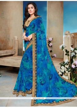 Faux Georgette Print Work Printed Saree