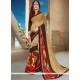 Multi Colour Print Work Faux Georgette Printed Saree