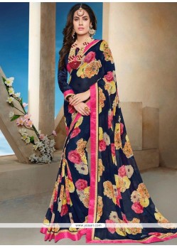 Faux Georgette Multi Colour Printed Saree