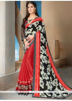 Print Work Designer Half N Half Saree