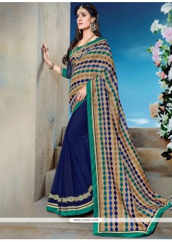 Print Faux Georgette Printed Saree In Multi Colour