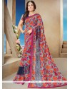 Faux Georgette Multi Colour Print Work Printed Saree