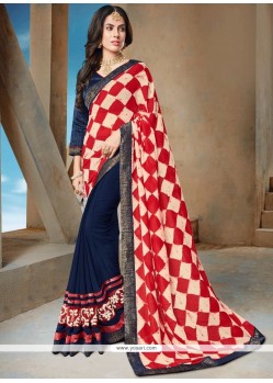 Multi Colour Print Work Printed Saree