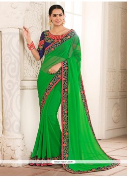 Green Designer Saree