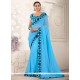 Faux Georgette Embroidered Work Classic Saree