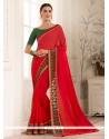 Embroidered Work Faux Georgette Classic Designer Saree