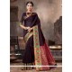 Handloom Cotton Wine Traditional Saree