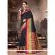 Black Weaving Work Handloom Cotton Traditional Saree