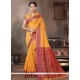 Handloom Cotton Mustard Traditional Saree