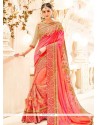 Orange And Pink Shaded Saree