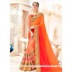 Faux Chiffon Orange And Peach Designer Half N Half Saree