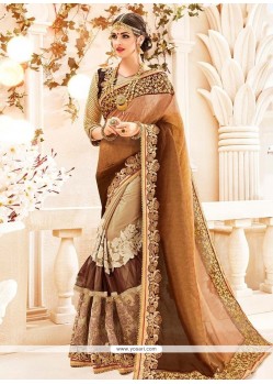 Beige And Brown Shaded Saree