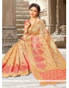 Art Silk Beige And Peach Designer Traditional Saree