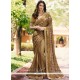 Resham Fancy Fabric Classic Designer Saree In Brown