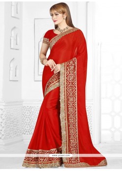 Faux Chiffon Embroidered Work Classic Designer Saree