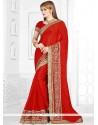 Faux Chiffon Embroidered Work Classic Designer Saree