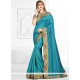 Embroidered Work Blue Designer Traditional Saree