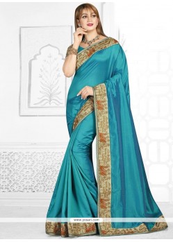 Embroidered Work Blue Designer Traditional Saree