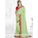 Art Silk Green Embroidered Work Traditional Saree