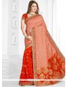 Embroidered Work Jacquard Half N Half Saree