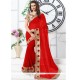 Patch Border Work Faux Georgette Saree