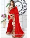 Patch Border Work Faux Georgette Saree