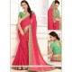 Hot Pink Faux Chiffon Designer Saree