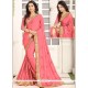 Pink Crepe Silk Classic Designer Saree