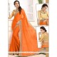 Patch Border Work Faux Crepe Classic Saree