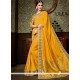 Art Silk Yellow Embroidered Work Traditional Saree