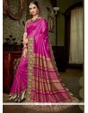 Hot Pink Art Silk Traditional Saree