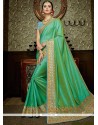 Art Silk Green Patch Border Work Designer Traditional Saree