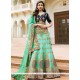 Art Dupion Silk Sea Green Resham Work Lehenga Choli